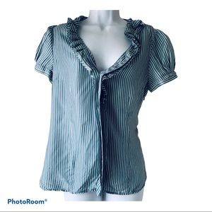 BCBG MAX AZRIA silk ruffled top size M